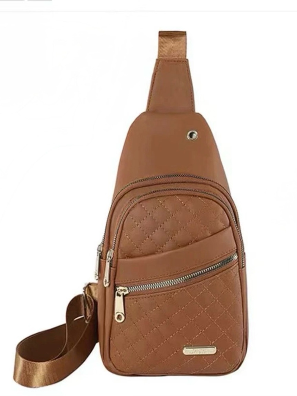 Women Brown Quilted Sling Bag